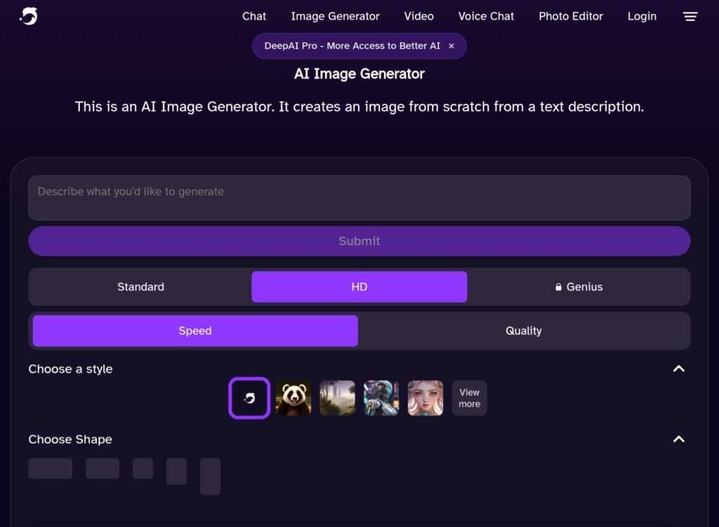 DeepAI review 2026 image generator interface