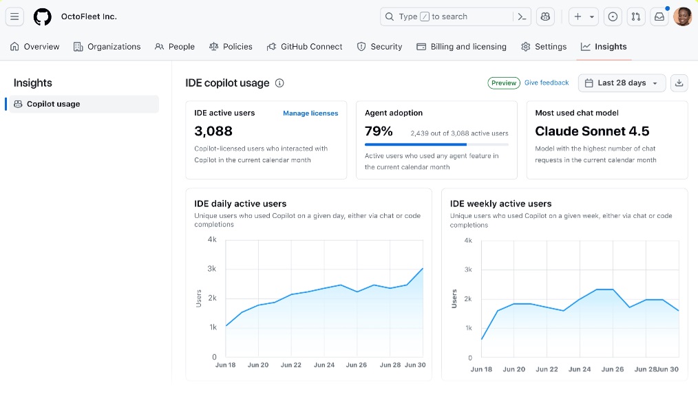A screenshot of the GitHub Agent HQ dashboard for SMBs, showing agent management.