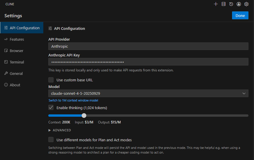 Configuring Claude 4 API in VS Code
