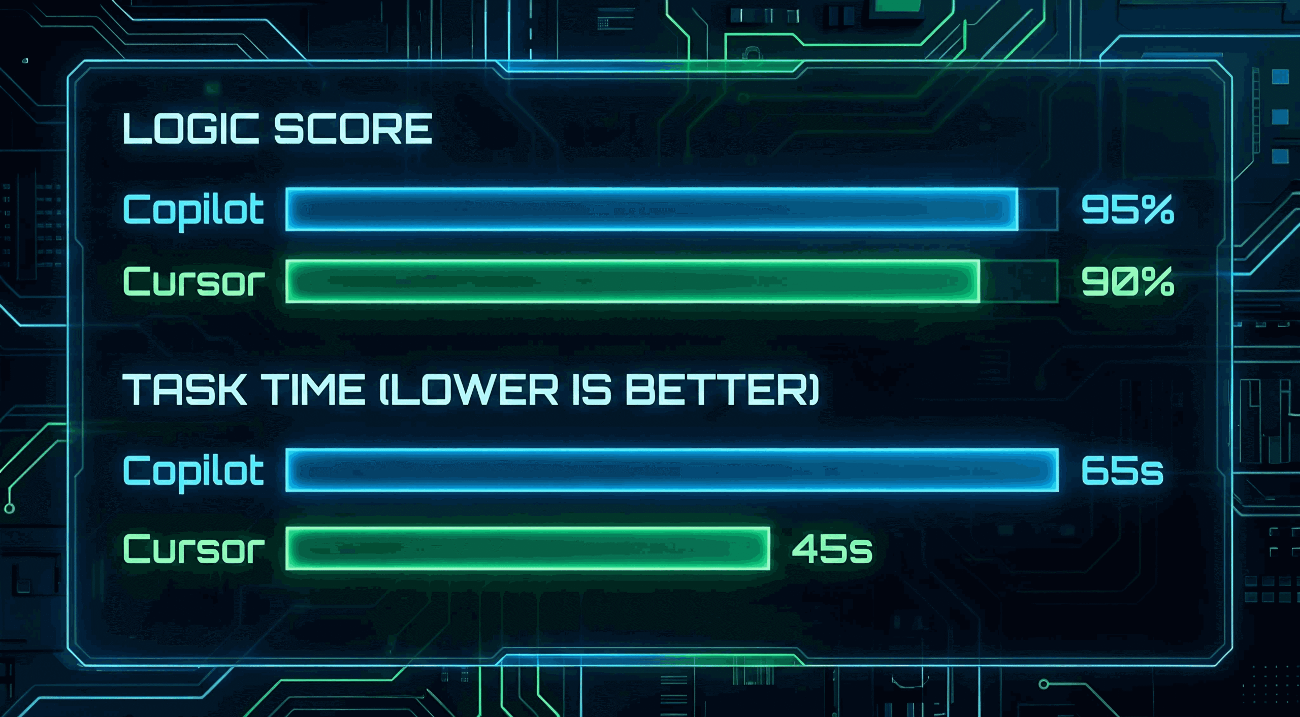 GitHub Copilot vs Cursor AI 2026 comparison chart